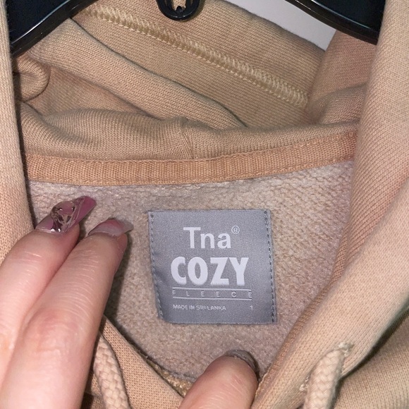 TNA Cream Pullover Hoodie with Front Pocket and Relaxed Fit - Picture 2 of 4